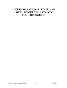 accessing national, state, and local resources: a county resources