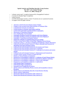 Spatial Analysis and Modeling Specialty Group Sessions