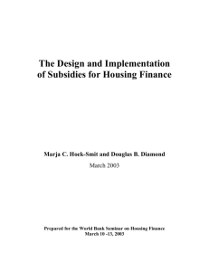 Rational for Housing Subsidies in Emerging Economies