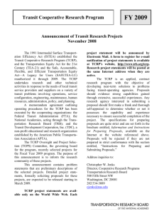Transit Cooperative Research Program