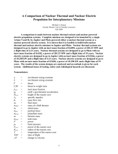 A Comparison of Nuclear Thermal and Nuclear Electric Propulsion