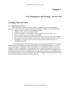 Cost Management and Strategy: An Overview - Test