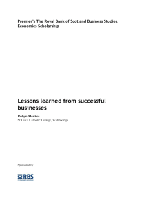 Lessons learned from successful businesses