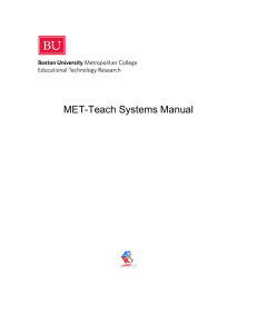 MET-Teach Systems Manual - Educational Technology Research