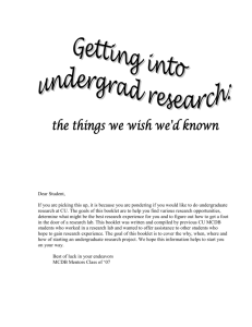 Why do research as an undergraduate? Learn problem