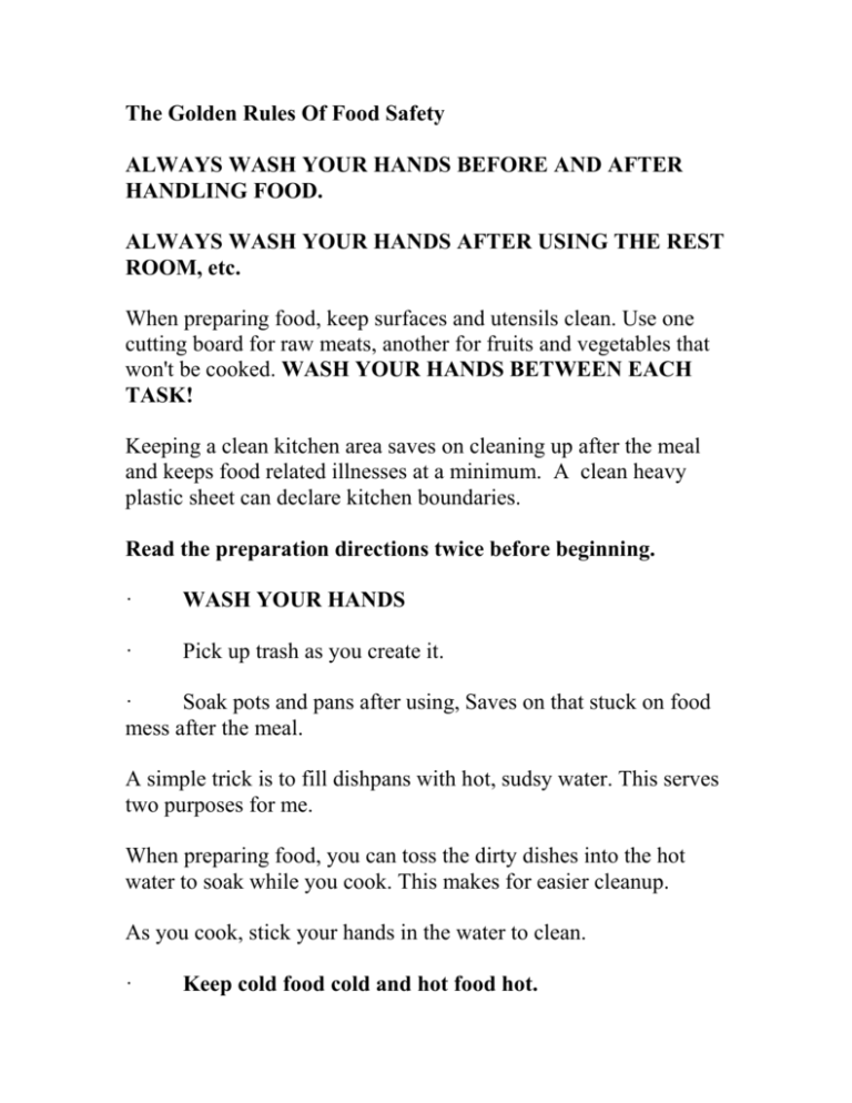 The Golden Rules Of Food