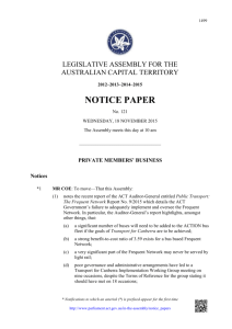 No. 121—18 November 2015 - ACT Legislative Assembly