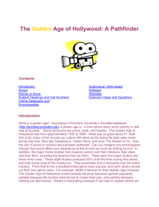 The Golden Age of Hollywood: A Pathfinder - Oncourse