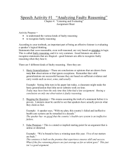 Identifying Faulty Reasoning – Practice