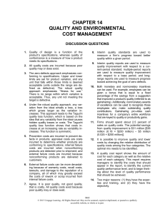 Quality and environmental cost management