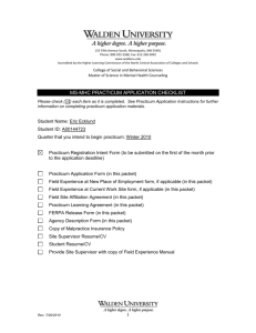 MSMHC Practicum Application Checklist