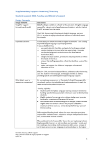 ESOL Funding and Ministry Support - NZ Curriculum Online