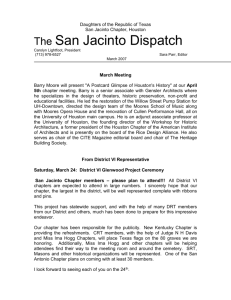 SJC Registrar Report - San Jacinto Chapter
