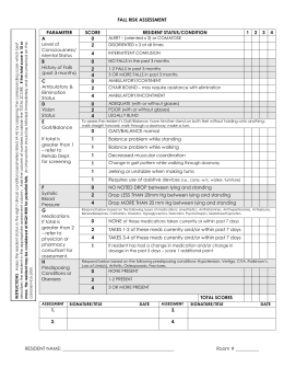 Fall Risk Assessment Form