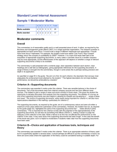 Standard Level Internal Assessment