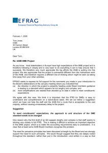 Letter addressed by members of the IFRS Advisory Group on SMEs