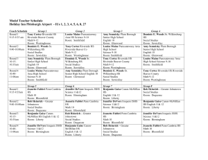 Model Teachers Schedule (all sites)