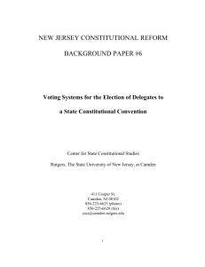 Voting Issues and Voting Systems for the Election of Delegates to a