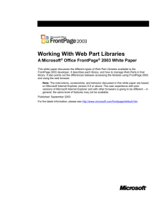 Working With Web Part Libraries
