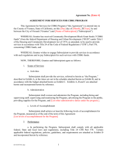 Agreement Template - Recreation and Community Services