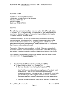 APC-Ambulatory Payment Classification Notes