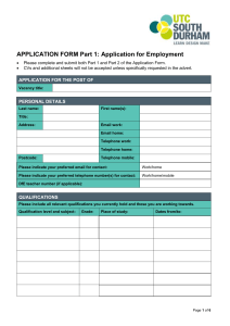 Application form part 1 (word )