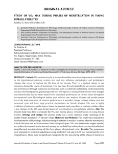 ORIGINAL ARTICLE STUDY OF VO2 MAX DURING PHASES OF