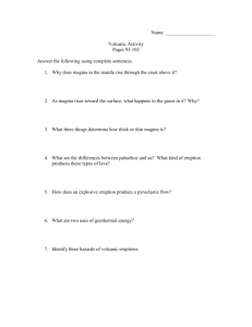 Volcanic Activity Pages 93-102 WS Questions 1-15