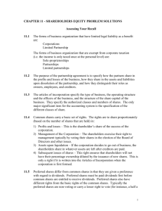 Chapter 11 - Shareholders' Equity