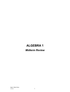 ALGEBRA 1-A