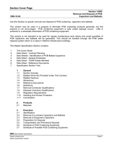 13285 - Removal and Disposal of PCB Capacitors and Ballasts
