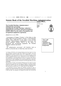 Statute Book of the Swedish Maritime Administration