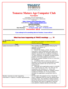 Newsletter for December 2015 - Tomaree Mature Age Computer Club