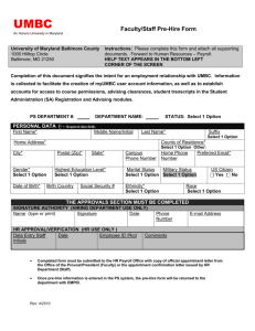 UMBC Faculty_Staff Pre-Hire Form(1) - Human Resources