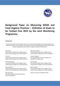 Background paper on measuring WASH and food hygiene