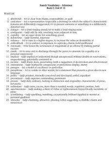 Vocabulary Assignment Book F, Unit # 12