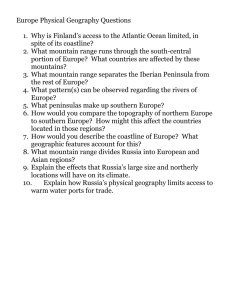 Europe Physical Geography Questions
