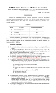 Tender Notice for OutSourcing,Chennai