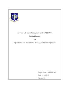 OT-E Readiness Certification - USAF Acquisition Process Model