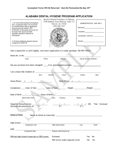 2006-07ADHPApplication - Alabama Board of Dental Examiners