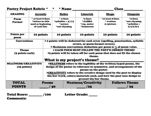 Poetry Project Rubric * * * Name