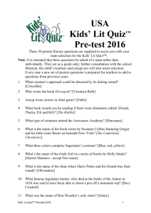 The Kids' Lit Quiz™ 2002