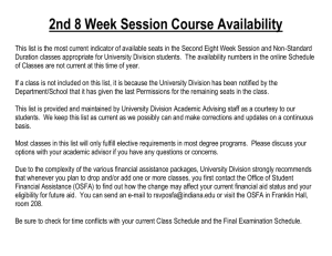 2nd 8 Week Session Course Availability