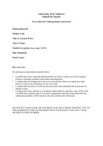 UG essay cover sheet - University of St Andrews