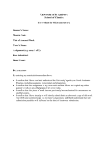MLitt essay cover sheet - University of St Andrews