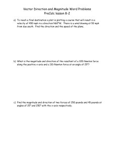 Vector Direction and Magnitude Word Problems