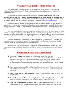 Volunteer Rules, Guidelines, Contract, and Waiver