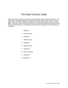 Great Calculus Caper