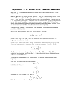 AC Series Circuit: Power and Resonance