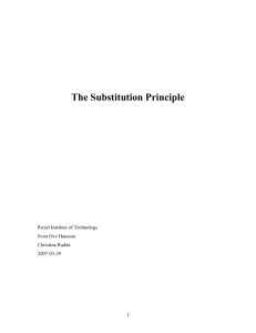 1. Defining the substitution principle